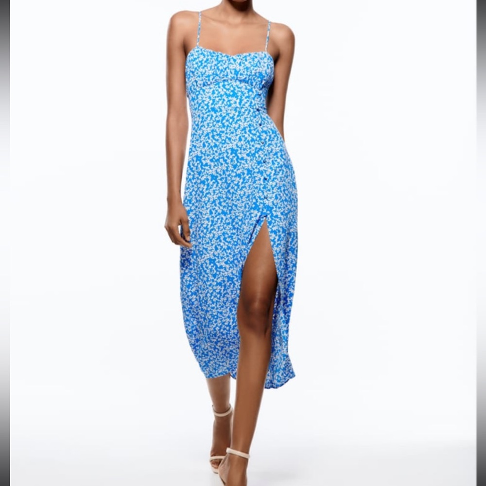 Zara floral print corset top midi dress